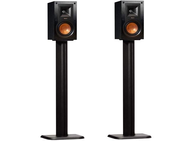 Universal Floor Speaker Stands - Vibration-Absorbing MDF Design Works with Klipsch, Polk, JBL & Other Bookshelf Speakers Or Studio Monitors -...