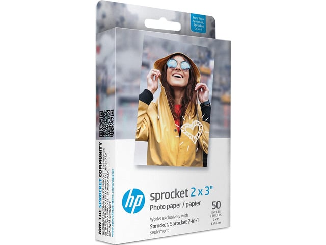 Sprocket 2x3' Premium Zink Sticky Back Photo Paper (50 Sheets) Compatible with Sprocket Photo Printers