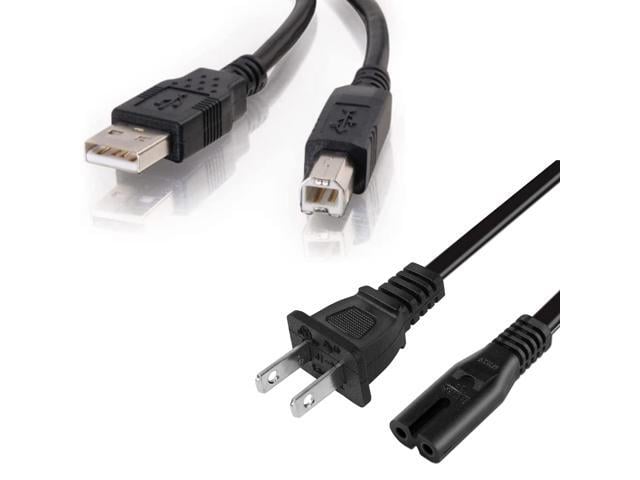 Canon 6FT AC Power Cord Cable Plug for Canon PIXMA MX320 MX330 MP510 MP540 S9000 Printer + USB Cable Cord