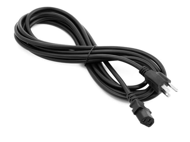 15 Feet Universal Power Cord Replacement, 18AWG AC Power Cable, 3 Prong Extension Cord for PC or Monitor, UL Approved, Black