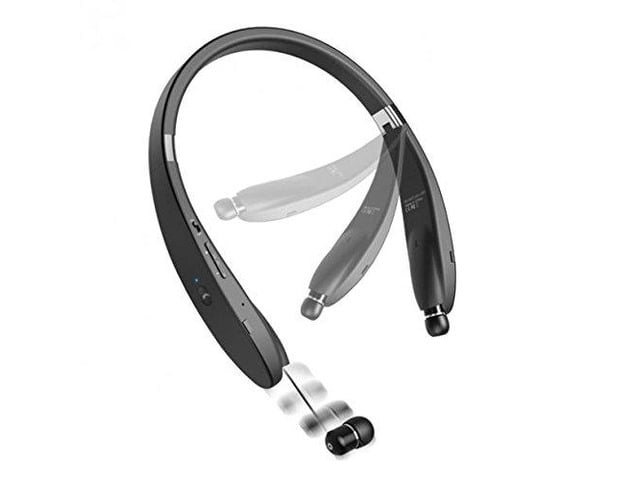 Neckband Wireless HiFi Sound Headset w Retractable Earbuds Premium Earphones Headphones Hands-Free Mic [Folding] for Amazon Fire HD 10, 8, Kindle...