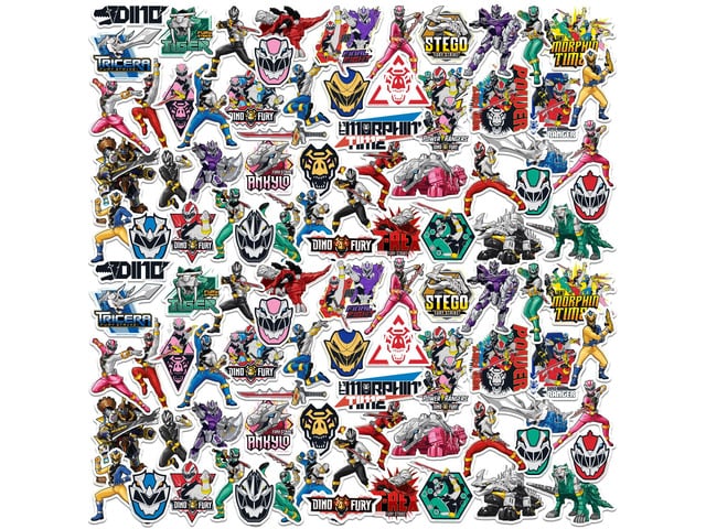 Power Rangers Dino Fury 150 Vinyl Stickers Waterproof Die-Cut Decals Laptop