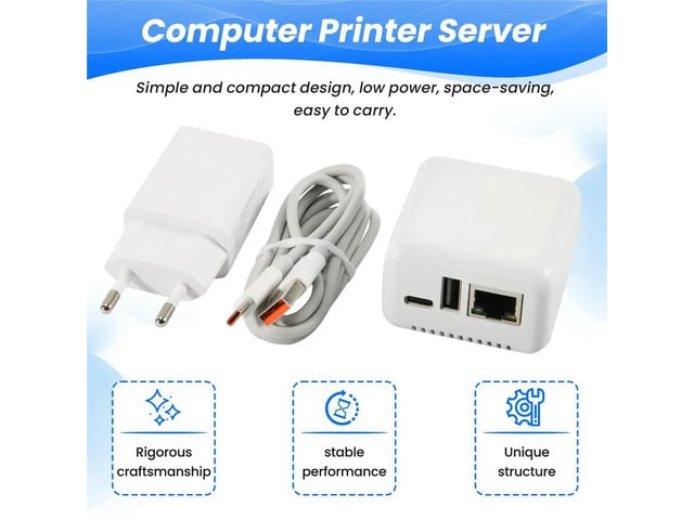 1PCS NP330 Network USB 2.0 Print Server USB2.0 Mini Printer Server 100Mbps RJ45 Connection for Androids Phones EU Plug
