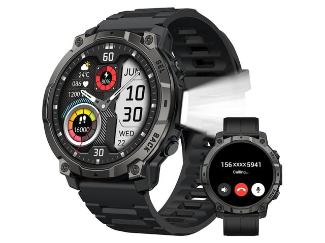Mens Smart Watch - Bluetooth Calling, IP68, 24/7 Sleep Monitor, Fitness Step Tracker, 110 Sports Modes, for Android iOS (Jet Black, 1.51)