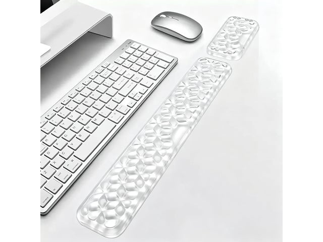 Mouse Pad with Wrist Rest, Soft Cloud Gel Keyboard Mouse Pad Set with Hand Wrist Support, Cute Non Slip Office Desk Accessories for Comfort/Pain...
