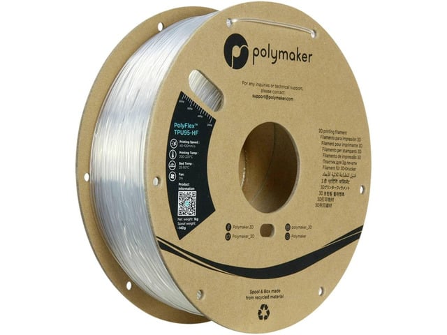 High Flow TPU Filament 1.75mm Flexible 95A 1kg Clear 3D Printer Filament, High Flow 95A TPU Flexible Filament, Fast Printing, Dimensional Accuracy...