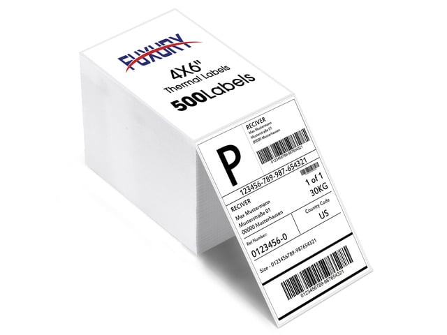 Thermal Labels 4x6 500 Labels Fanfold Direct Shipping Label with Perforated and Strong Adhesive Mailing Stickers Paper Thermal Printer Sticker for...