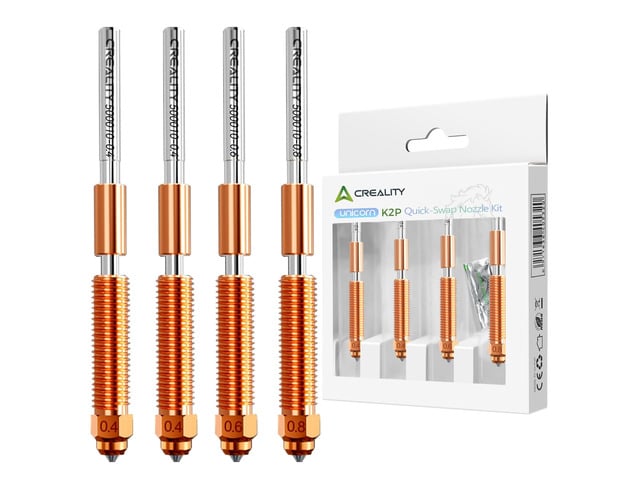 Official K2 Plus Nozzles, 0.4/0.6/0.8mm 4PCS Quick-Swap 3D Printer Hotend Nozzle Kit, Copper Alloy and Hardened Steel, 3D Printer Accessories for...