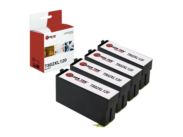 Epson Laser Tek Services Compatible High Yield Ink Cartridge Replacement for Epson 802XL Works with Epson WorkForce WF-4720 4730 4734 4740 Printers...