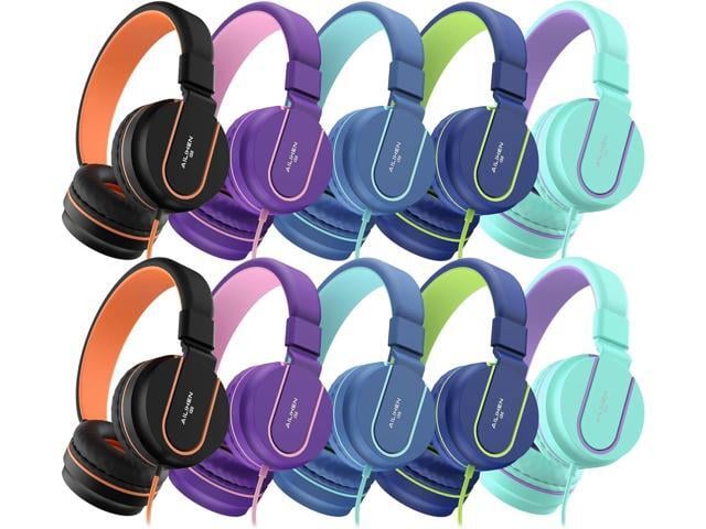 AILIHEN Kids Headphones Bulk 10-Pack for K-12 School Classroom, On-Ear Wired Headset with Microphone for Students Children with 93dB Volume...