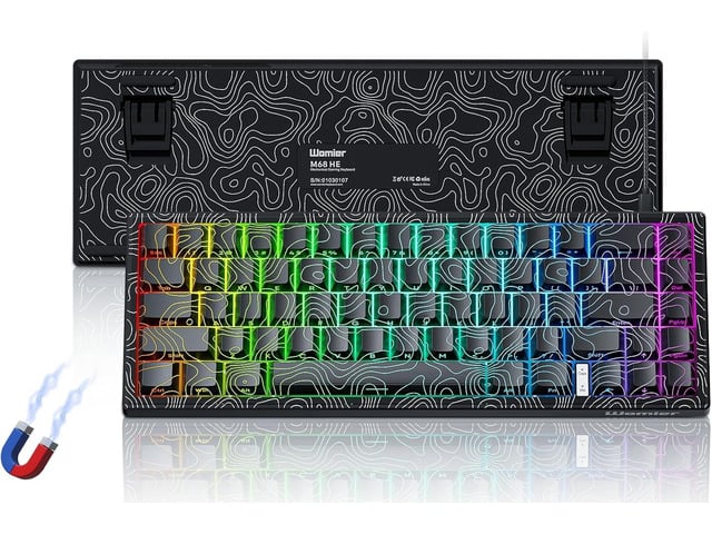 Womier M68 HE V2 Rapid Trigger Keyboard 60% Percent, Hall Effect Topographic Gaming Keyboard, Wired RGB Custom Mechanical Key Board with Magnetic...