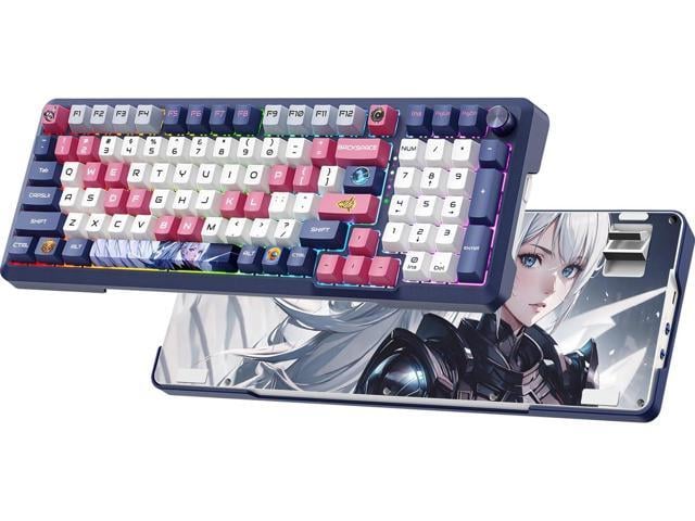 RisoPhy Wireless Mechanical Keyboard, 98 Keys RGB Gasket 2.4GHz/Wired/Bluetooth Keyboard with Custom Hi-Fi Linear Switch, Hot-Swap Socket...