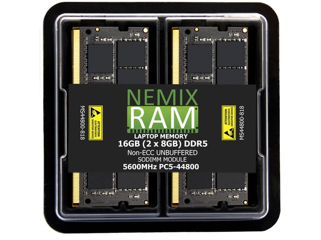 Dell NEMIX RAM 16GB (2X8GB) DDR5 5600MHz PC5-44800 1Rx8 1.1V CL46 262-PIN Non-ECC Unbuffered SODIMM Laptop Memory Kit Compatible with Dell Pro Max 16...