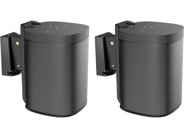 ynVISION. DESIGN Adjustable Wall Mount Bracket Compatible with Sonos One, One SL, and Play:1 Speaker 2 Pack (Black)