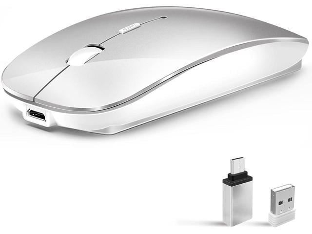 Apple Wireless Mouse for Laptop, Bluetooth Mouse for MacBook Pro/Air/Mac/iPad/Chromebook/Computer -Rechargeale Dual Mode(USB 2.4Ghz + Bluetooth 5.2)...