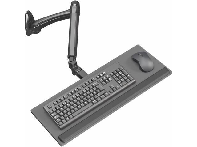 VIVO Pneumatic Keyboard & Mouse Platform Wall Mount, Keyboard Tray Arm