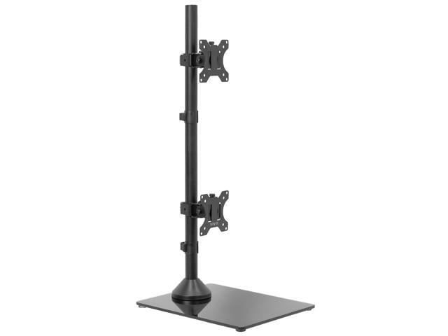 VIVO Dual Monitor Vertical Stand, Glass Base, Fits 2 Ultrawide Screens up to 34'