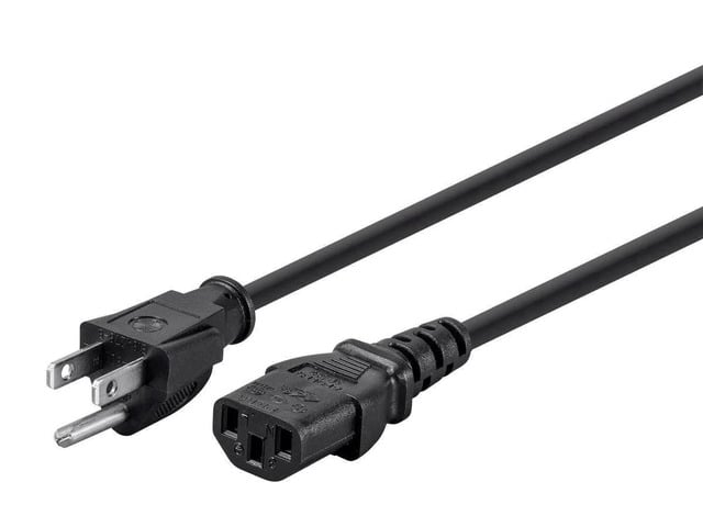 Monoprice 3-Prong Power Cord - 10ft - Black (6-Pack) NEMA 5-15P to IEC 60320 C13, 18AWG, 10A, 125V, Works W/ Most Pcs, Monitors, Scanners, & Printers