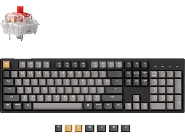 Keychron C2 Pro Wired Custom Mechanical Keyboard Full Size Layout QMK/VIA Programmable Macro RGB Backlit with Hot-Swappable Keychron K Pro Red...