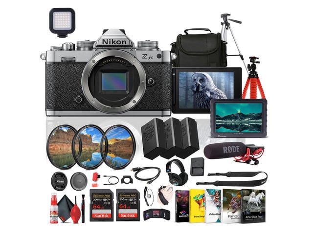 Nikon Z fc DX-Format Mirrorless Camera + Mic + Monitor + Pro HeadPhones + More