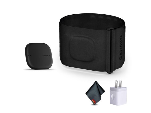 Garmin Index Sleep Monitor, L/XL, USB Wall Charger Adapter White Cube, Microfiber Cleaning Cloth, Bundle