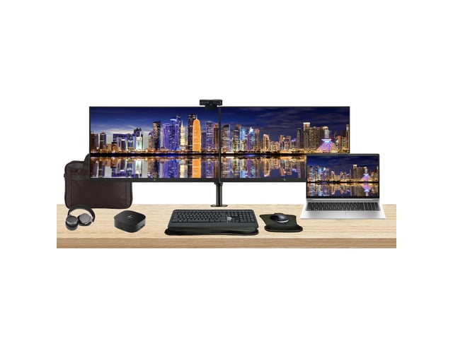 HP ProBook 450 G10 15.6' i7, 16GB RAM, 512GB SSD, Bundle with 2 x EliteDisplay E27 27' Monitors, Dual Stand, USB-C Dock, MK540 Wireless Keyboard...