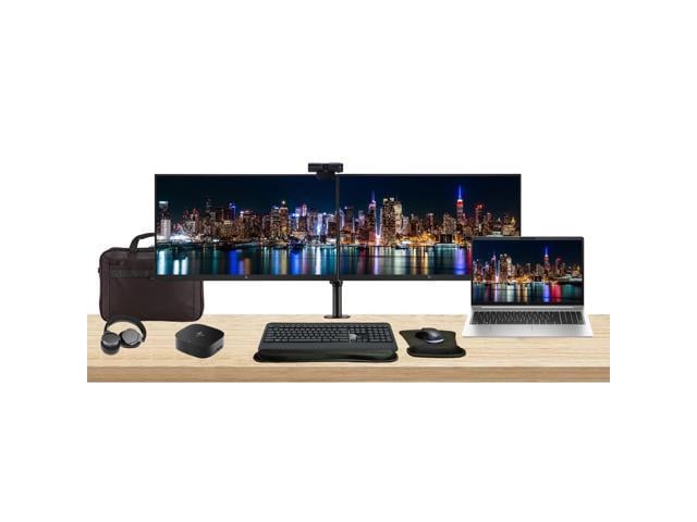 HP EliteBook 650 G10 15.6' i5, 16GB RAM, 512GB SSD, Windows 11 Pro Notebook Bundle with 2 x EliteDisplay E24 24' Monitors, Dual Stand, USB-C Dock,...