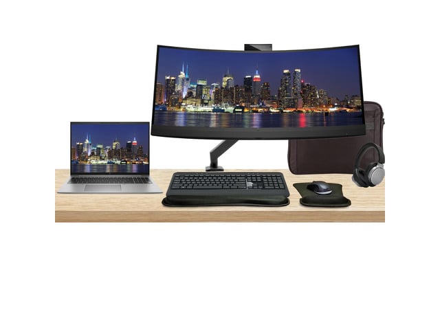 HP Notebook ZBook Firefly G10 16' i7, 32GB RAM, 1TB SSD, Windows 11 Pro, Z Display Z34c 34' Curved Monitor builtin Webcam Bundled With Mount, MK540...