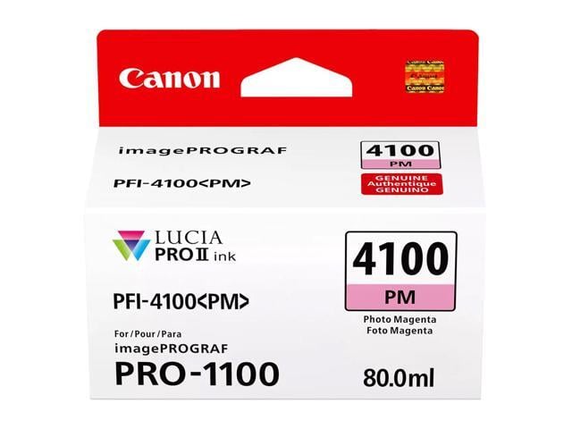 Canon PFI-4100 80ml Pigment Ink Tank for imagePROGRAF PRO-1100 Printer, Photo Magenta