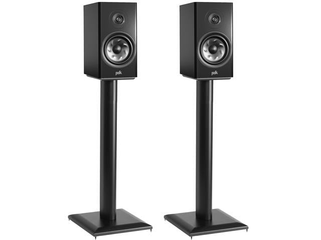 Premium Universal Floor Speaker Stands - Vibration-Absorbing MDF Design Works with Edifier, Polk, & Other Bookshelf Speakers Or Studio Monitors -...