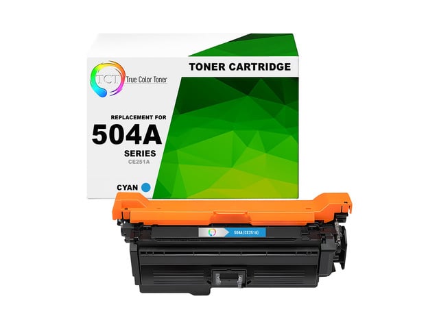 HP True Color Toner 504A Cyan Toner Cartridge - Premium Compatible Replacement for HP 504A CE251A Works With HP Color LaserJet CP3520 CP3525 CP3525X...