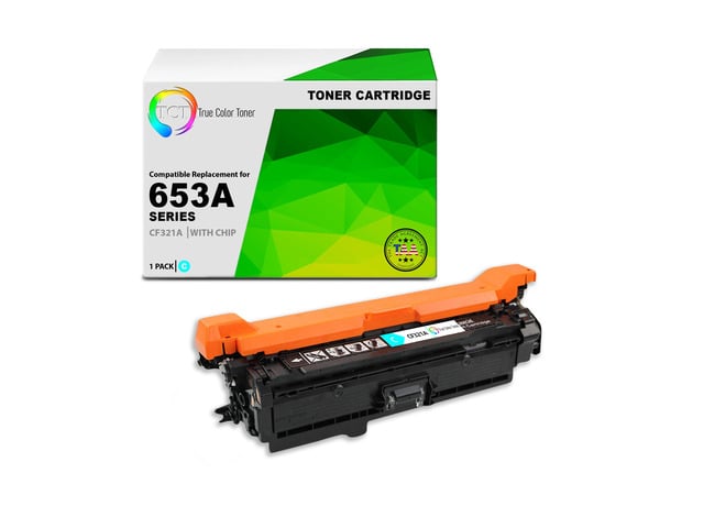 HP TCT 653A Cyan TAA Compliant Toner Cartridge - Premium Compatible Replacement for HP 653A CF321A Works With HP Color LaserJet Enterprise MFP M680Z...