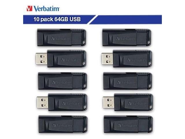 Verbatim 64GB Store 'n' Go USB Flash Drive 10pk Black 70895