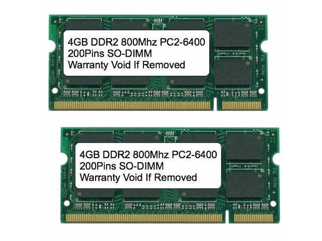Lenovo 8GB Kit 2x 4GB DDR2 800 MHz PC2-6400 Sodimm Memory for IBM Lenovo HP Dell Laptop