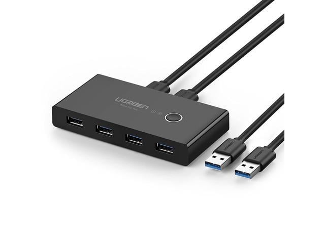 UGREEN USB 3.0 Sharing Switch Selector 4 Port 2 Computers Peripheral Switcher Adapter Hub for PC, Printer, Scanner, Mouse, Keyboard with One Button...