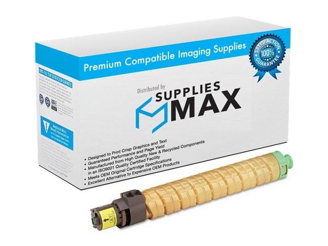 SuppliesMAX Compatible Replacement for Lanier SP-C830DN/SP-C831DN Yellow Toner Cartridge (27000 Page Yield) (TYPE SP-C830DNA) (821182)