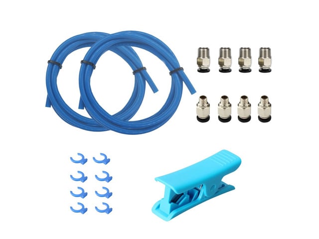 3D Printer Bowden Tube 2M, PTFE Tube Teflon Bowden Tubing with high Grade PC4-M6 & PC4-M10 Pneumatic Fittings,Tube Cutter, for 1.75mm Filament...
