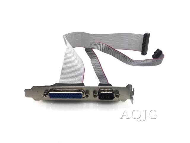 For PCI Slot Header Serial DB9 Pin COM with Parallel DB25 Pin LPT Cable with Bracket for Parallel LPT Printer COM Serial Port