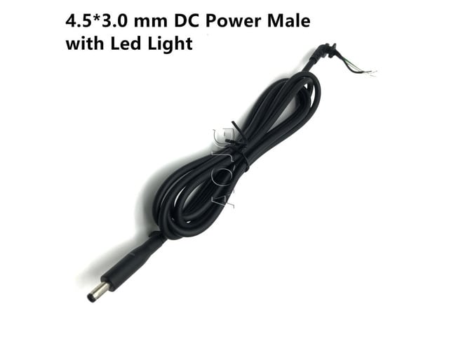 Dell 1.8M 4.5x3.0 mm 4.5*3.0 mm DC Power Male Tip Plug Connector With Cord / Cable for Dell Laptop Power Adapter Charger LED light