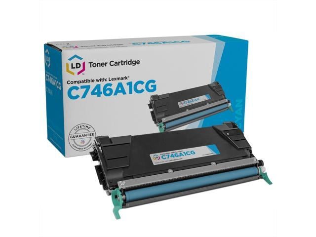 LD Products Remanufactured Toner Cartridge Replacement for Lexmark C746A1CG (Single Cyan)
