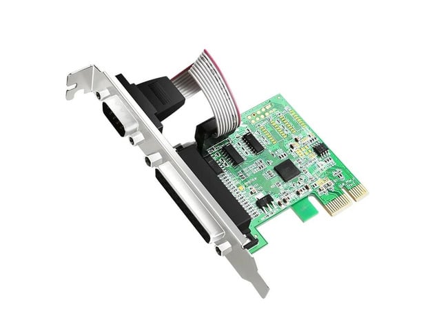 FOR RS232 RS-232 Serial Port COM & DB25 Printer Parallel Port LPT to PCI-E PCI Express Card Adapter Converter ASIX AX99100