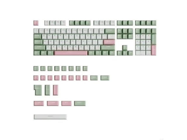 FOR 134PCS OEM Height Two Color Injection Green and White P Keycaps for Mechanical Keyboard Enthusiasts