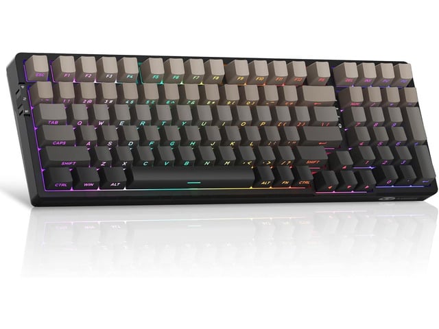MageGee LIGHT100 Wireless Creamy Keyboard, Gasket Structure Hot Swappable, 2.4G/USB-C/BT5.0 RGB Backlit Mechanical Gaming Keyboard for Win/Mac/PC,...