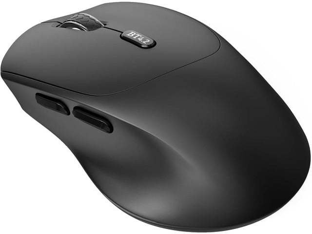 Bluetooth Silent Mouse, Ergonomic Computer Mouse with Side Buttons, BT4.2 Quiet Mice Without USB Receiver, 18 Months Battery Life, Compatible with...