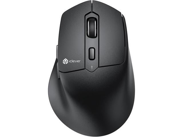 iClever MD360 Ergonomic Bluetooth Mouse with Mouse Jiggler, Wireless Rechargeable Mouse for 3 Devices (BT/2.4G), 4 DPI Settings, Compatible with...