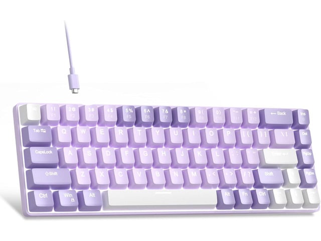 MageGee Portable 60% Mechanical Gaming Keyboard, MK-Box LED White Backlit Compact 68 Keys Mini Wired Office Keyboard with Red Switch for Windows...