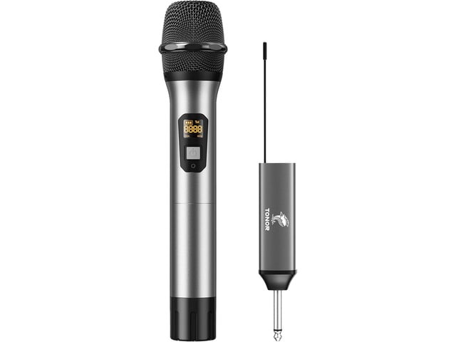 TONOR Wireless Microphone, UHF Metal Cordless Handheld Mic System with Rechargeable Receiver, for Karaoke, Singing, Party, Wedding, DJ, Speech,...
