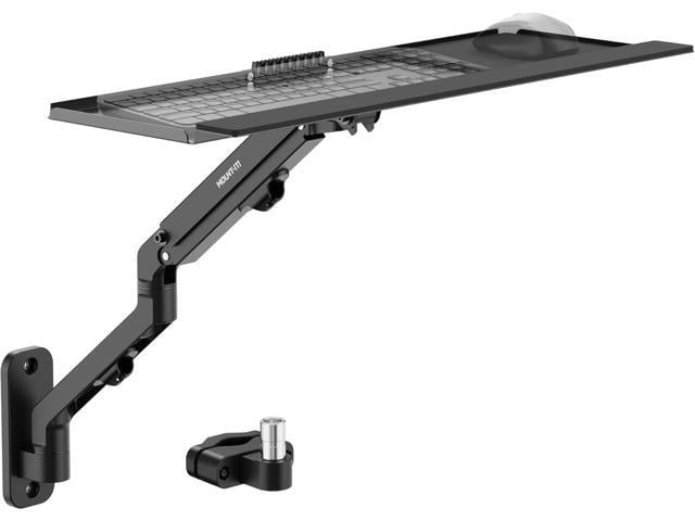 Mount-It! Keyboard Wall Mount with Pole Option, Adjustable Keyboard and Mouse Tray with Spring Arm, Full Motion Swivel Tilt Extension, Ergonomic...