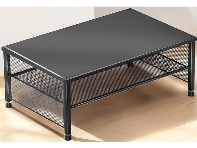 2-Tier Computer Monitor Stand Riser, Desk Organizer for Monitor, Printer & Laptop Stand, Desktop Workspace Organizers for Office Supplies(Black)