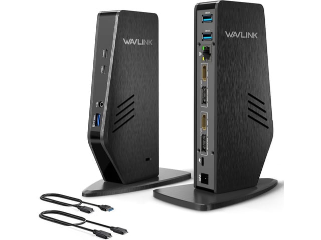 WAVLINK Universal Laptop Docking Station - Dual Monitor Support for Windows and Mac, 5K/Dual 4K@60Hz (2 HDMI, 2 DP, 3 USB, 2 USB-C, Ethernet,...